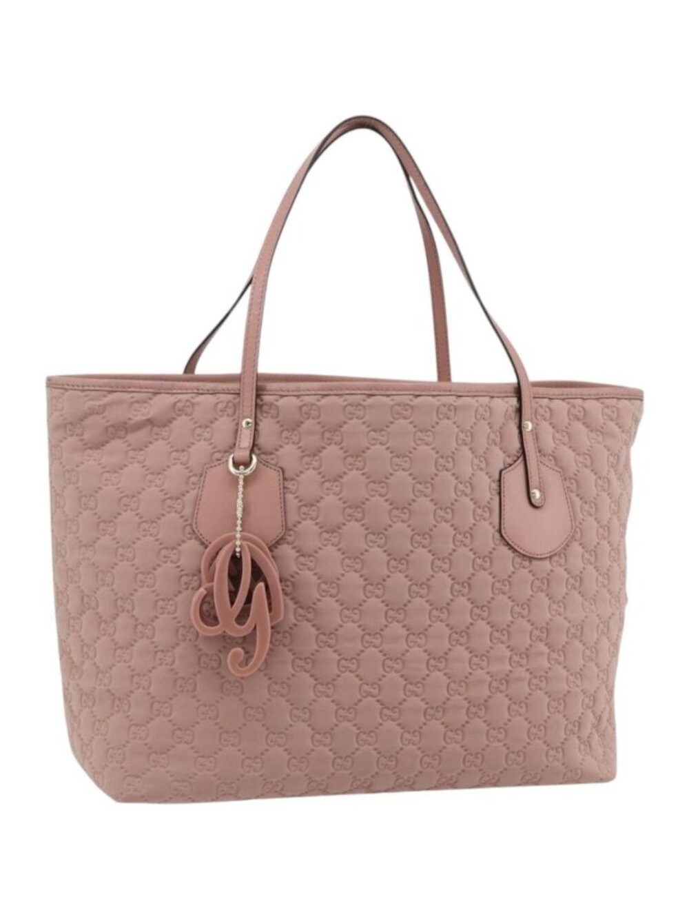 GUCCI GG Canvas Tote Bag Pink Gold 211975